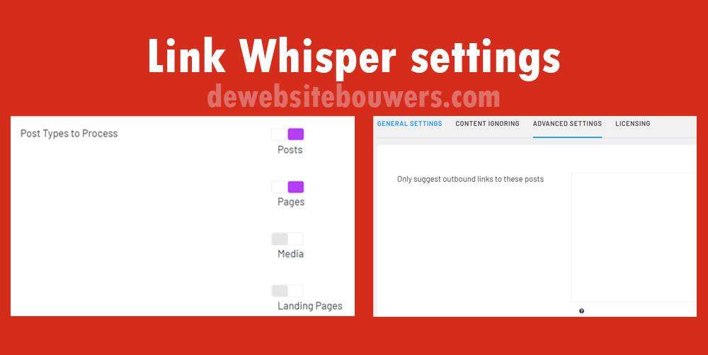 link whisper settings