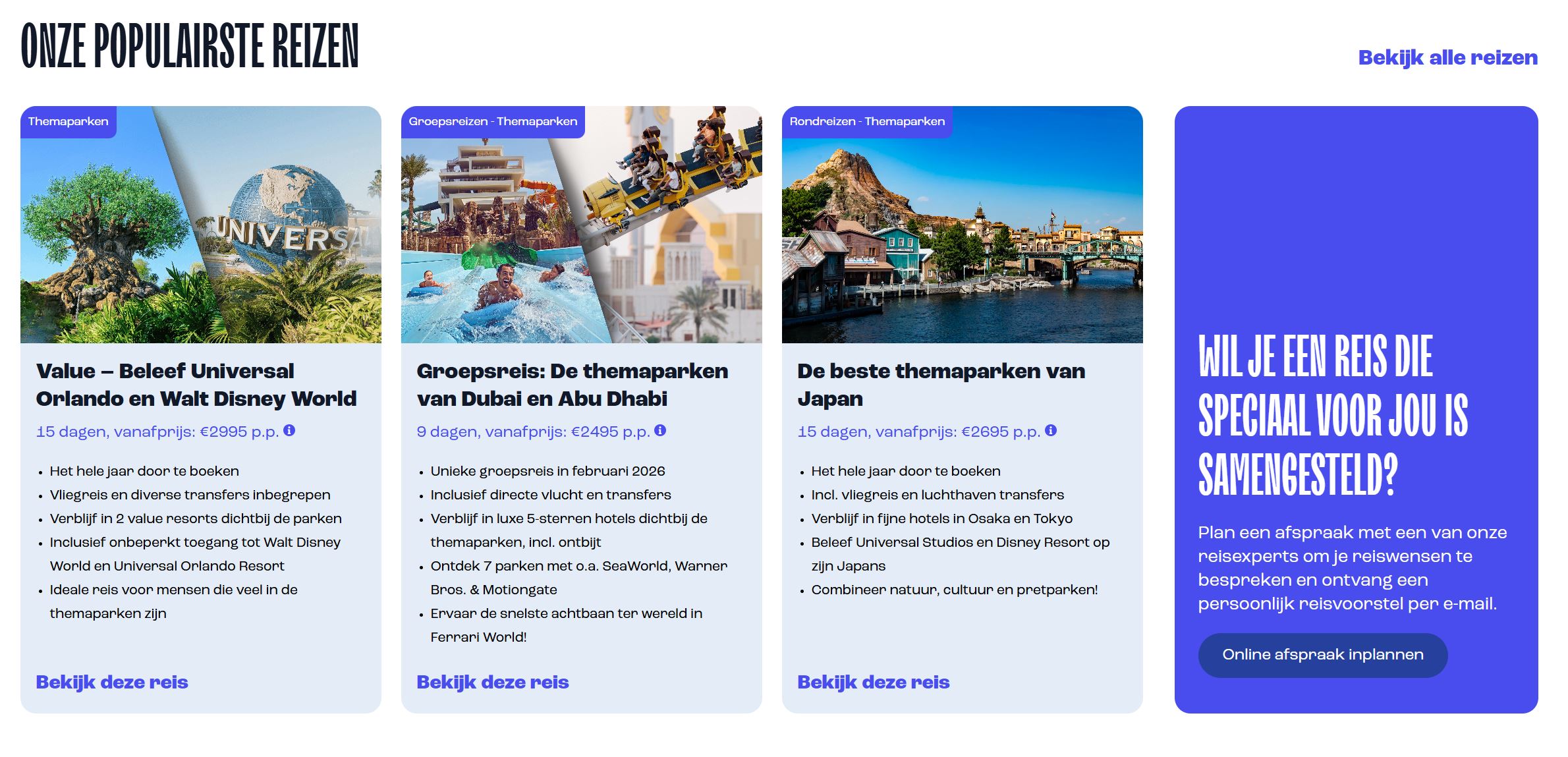 populaire reizen slider